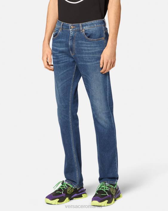 albastru blugi cu emblema v Versace bărbați îmbrăcăminte 40L62383