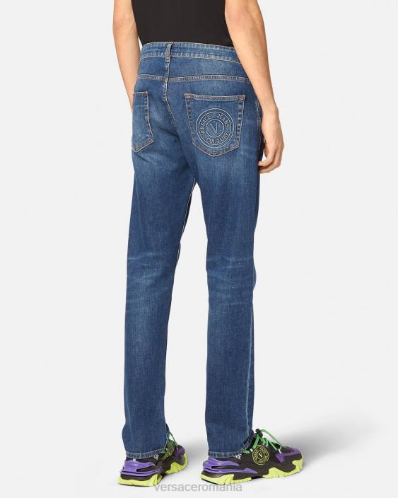 albastru blugi cu emblema v Versace bărbați îmbrăcăminte 40L62383