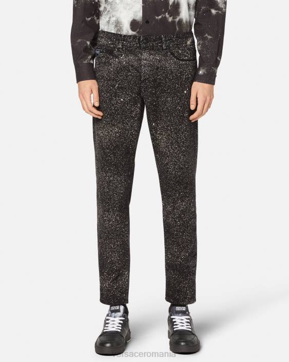 negru blugi interstelari jupiter Versace bărbați îmbrăcăminte 40L62384