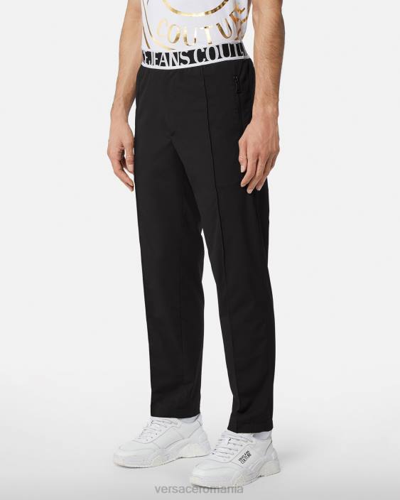 negru pantaloni cu logo Versace bărbați îmbrăcăminte 40L62438
