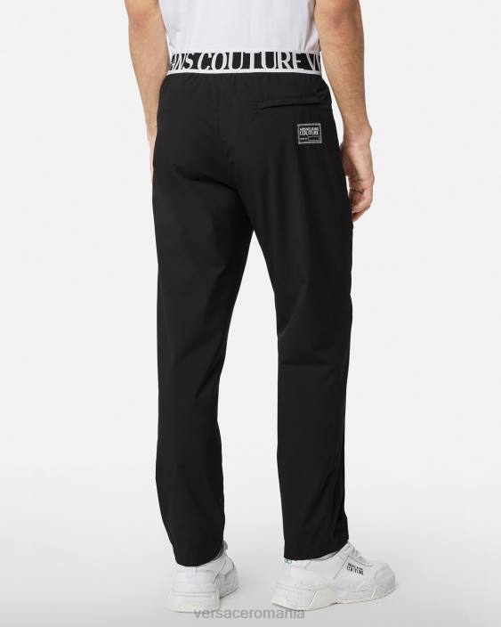 negru pantaloni cu logo Versace bărbați îmbrăcăminte 40L62438