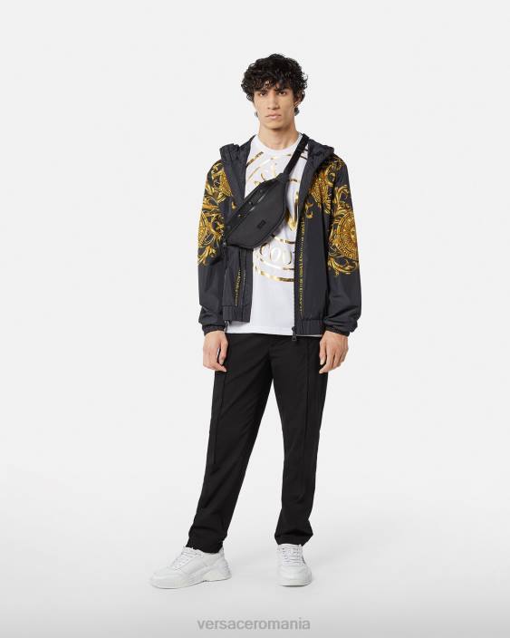 negru pantaloni cu logo Versace bărbați îmbrăcăminte 40L62438