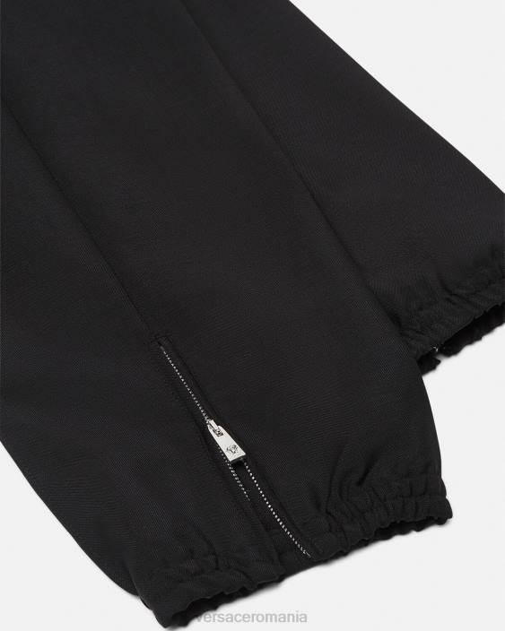 negru pantaloni de jogger în amestec de mohair Versace bărbați îmbrăcăminte 40L61450
