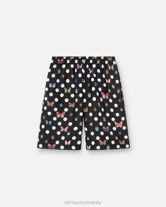 o singură culoare pantaloni scurți din mătase fluturi Versace bărbați îmbrăcăminte 40L61432