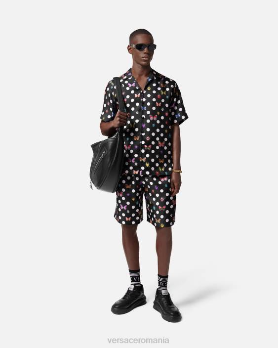 o singură culoare pantaloni scurți din mătase fluturi Versace bărbați îmbrăcăminte 40L61432