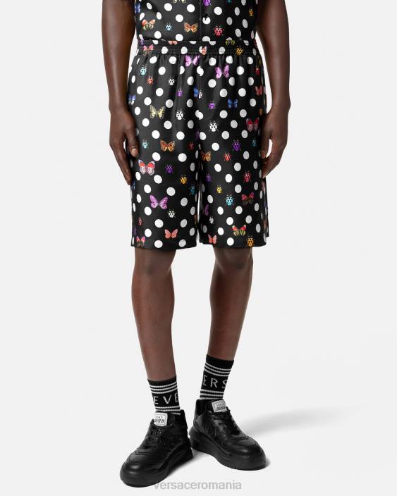 o singură culoare pantaloni scurți din mătase fluturi Versace bărbați îmbrăcăminte 40L61432