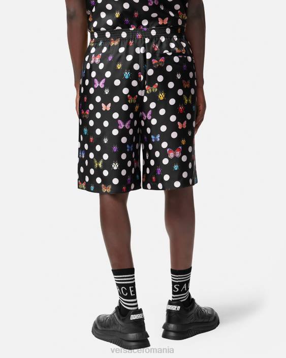 o singură culoare pantaloni scurți din mătase fluturi Versace bărbați îmbrăcăminte 40L61432