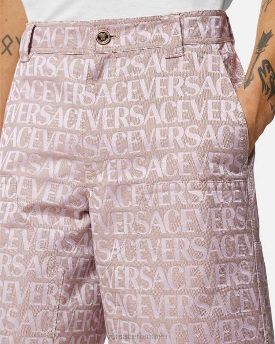 roz și imprimeu pantaloni scurți peste tot Versace bărbați îmbrăcăminte 40L61434