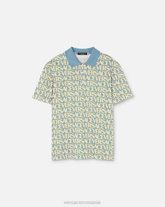 imprimare polo cu mânecă scurtă peste tot Versace bărbați îmbrăcăminte 40L61355