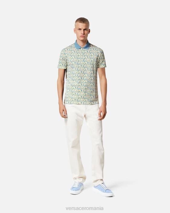 imprimare polo cu mânecă scurtă peste tot Versace bărbați îmbrăcăminte 40L61355