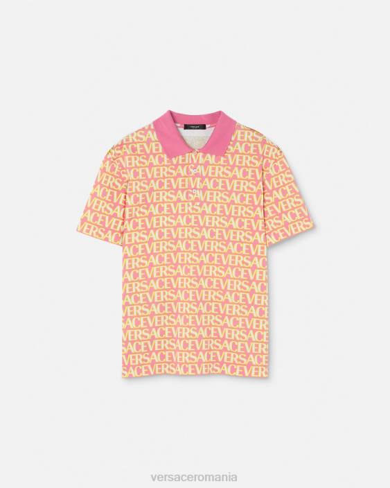 imprimare polo cu mânecă scurtă peste tot Versace bărbați îmbrăcăminte 40L61356