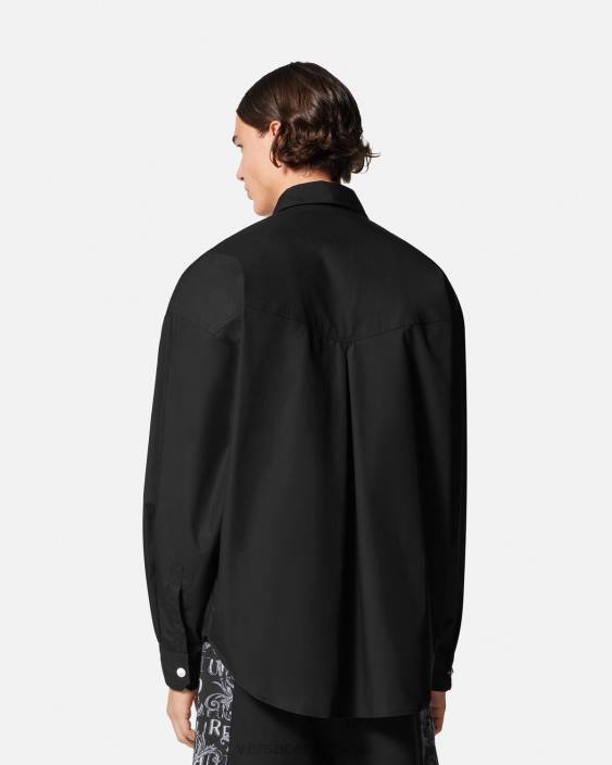 negru camasa cu logo cu numarul piesei Versace bărbați îmbrăcăminte 40L62401