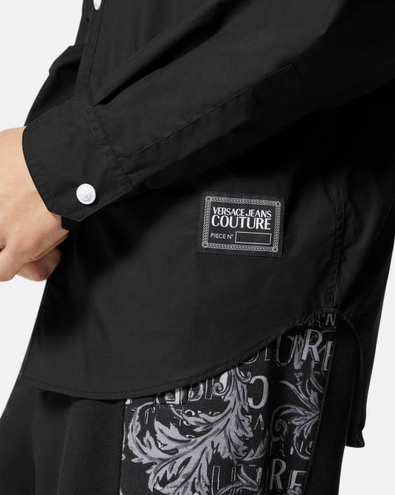 negru camasa cu logo cu numarul piesei Versace bărbați îmbrăcăminte 40L62401