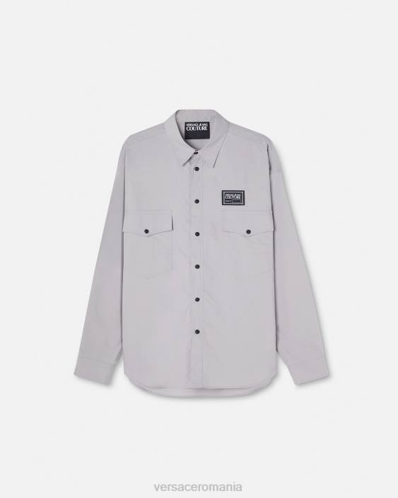 negru și imprimat camasa cu logo cu numarul piesei Versace bărbați îmbrăcăminte 40L62400