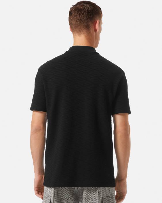 negru tricou polo la greca Versace bărbați îmbrăcăminte 40L61394