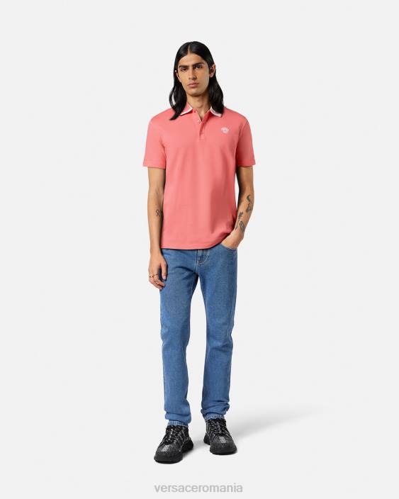 roz tricou polo medusa greca Versace bărbați îmbrăcăminte 40L61357