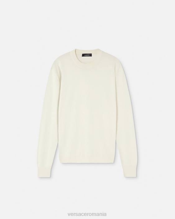 bej pulover din amestec de mătase la greca Versace bărbați îmbrăcăminte 40L61326