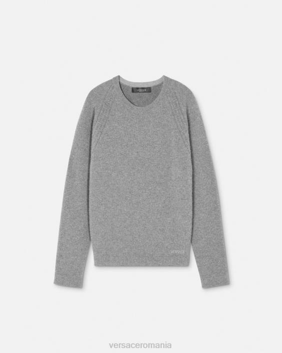 gri pulover din cașmir greca Versace bărbați îmbrăcăminte 40L61333