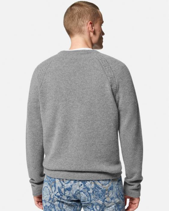 gri pulover din cașmir greca Versace bărbați îmbrăcăminte 40L61333