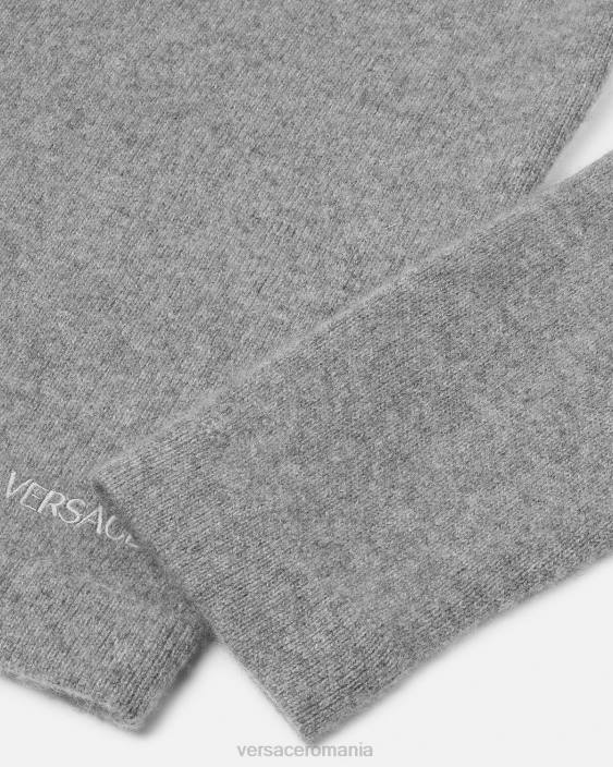 gri pulover din cașmir greca Versace bărbați îmbrăcăminte 40L61333