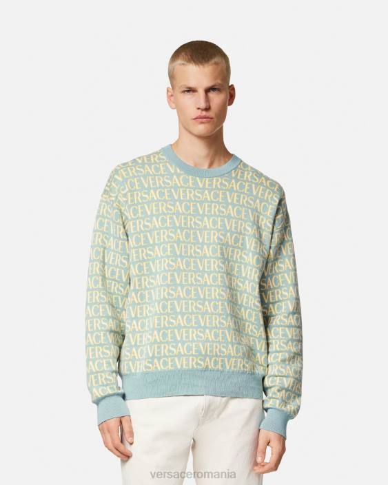 imprimare pulover din tricot peste tot Versace bărbați îmbrăcăminte 40L61325