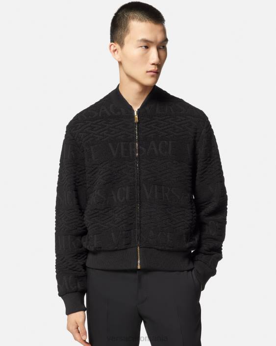 negru jachetă bomber reversibilă barocco 660 Versace bărbați îmbrăcăminte 40L61351