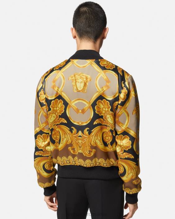 negru jachetă bomber reversibilă barocco 660 Versace bărbați îmbrăcăminte 40L61351