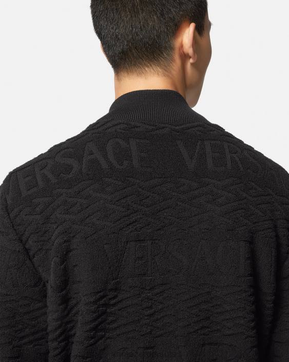 negru jachetă bomber reversibilă barocco 660 Versace bărbați îmbrăcăminte 40L61351