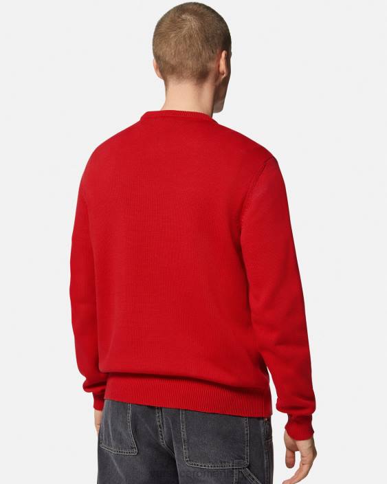 roșu pulover brodat intarsia baroc Versace bărbați îmbrăcăminte 40L61345