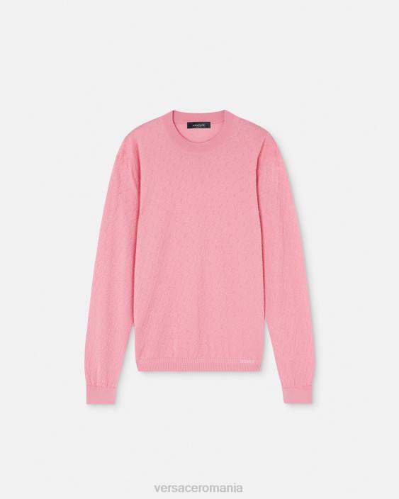 roz pulover din amestec de mătase la greca Versace bărbați îmbrăcăminte 40L61327