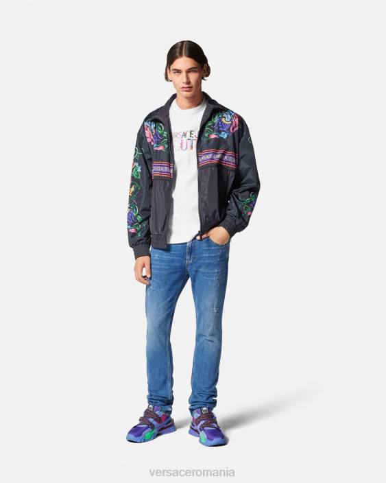 alb tricou cu logo Versace bărbați îmbrăcăminte 40L62370