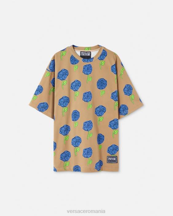 maro tricou cu trandafiri Versace bărbați îmbrăcăminte 40L62371