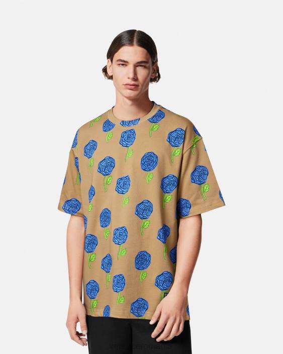 maro tricou cu trandafiri Versace bărbați îmbrăcăminte 40L62371