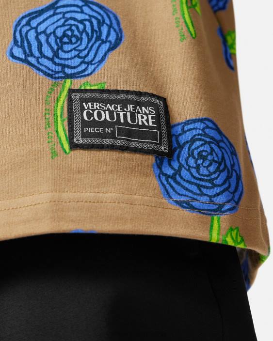 maro tricou cu trandafiri Versace bărbați îmbrăcăminte 40L62371