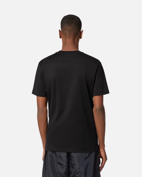 negru tricou cu medusa brodat Versace bărbați îmbrăcăminte 40L61396