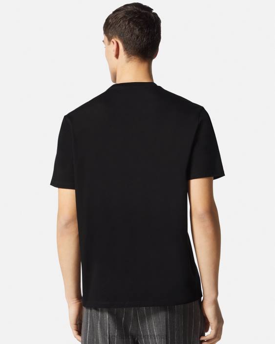 negru tricou cu silueta barocco Versace bărbați îmbrăcăminte 40L61378