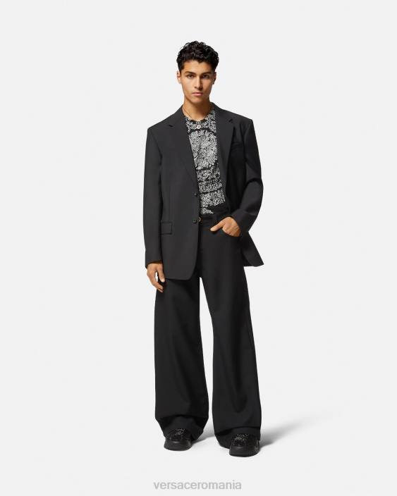 negru tricou cu silueta barocco Versace bărbați îmbrăcăminte 40L61392