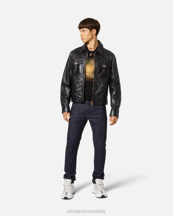 negru tricou medusa cristal Versace bărbați îmbrăcăminte 40L61374