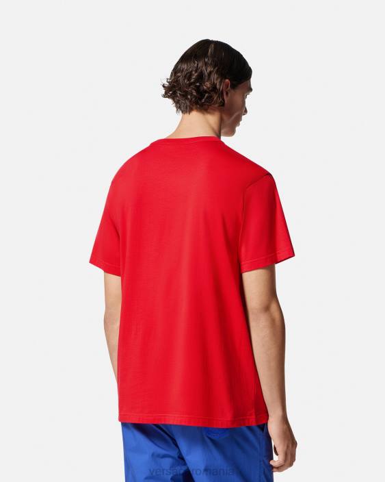 portocale tricou cu logo trandafiri Versace bărbați îmbrăcăminte 40L62373