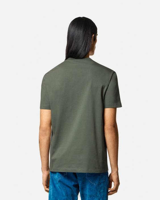 verde tricou cu logo silueta barocco Versace bărbați îmbrăcăminte 40L61368