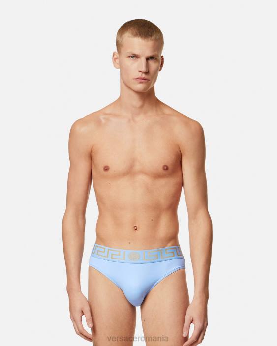 albastru deschis slip de baie greca border Versace bărbați lenjerie intimă și îmbrăcăminte de plajă 40L61798
