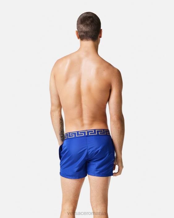 albastru pantaloni scurți de baie greca border Versace bărbați lenjerie intimă și îmbrăcăminte de plajă 40L61808