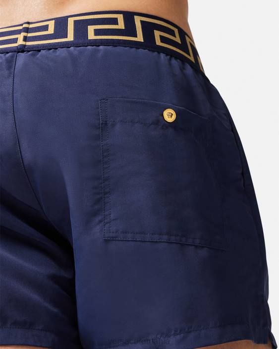 albastru pantaloni scurți de baie greca border Versace bărbați lenjerie intimă și îmbrăcăminte de plajă 40L61814