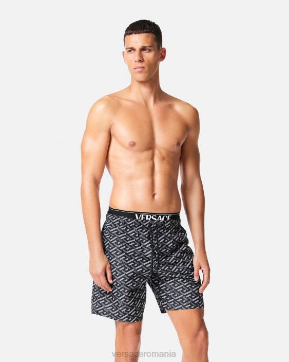 negru si gri la greca boardshorts Versace bărbați lenjerie intimă și îmbrăcăminte de plajă 40L61800