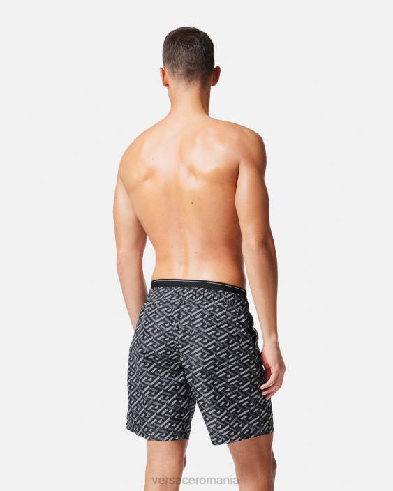 negru si gri la greca boardshorts Versace bărbați lenjerie intimă și îmbrăcăminte de plajă 40L61800