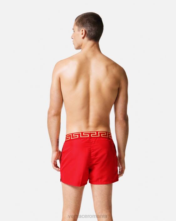 roșu pantaloni scurți de baie greca border Versace bărbați lenjerie intimă și îmbrăcăminte de plajă 40L61810