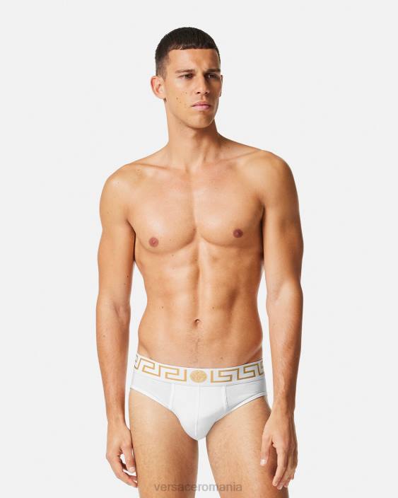 alb negru slip de bordura greca 2-pack Versace bărbați lenjerie intimă și îmbrăcăminte de plajă 40L61781