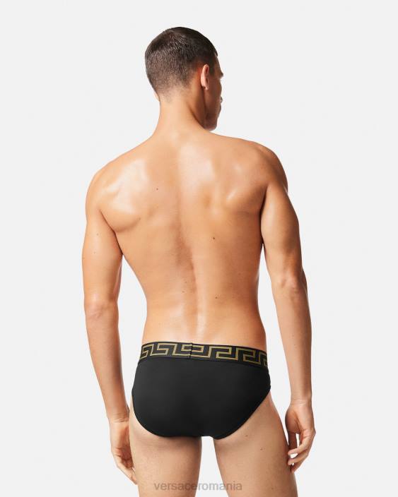 alb negru slip de bordura greca 2-pack Versace bărbați lenjerie intimă și îmbrăcăminte de plajă 40L61781