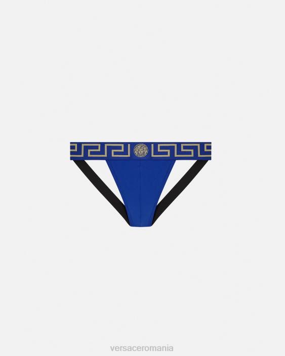 albastru jockstrap frontiera greca Versace bărbați lenjerie intimă și îmbrăcăminte de plajă 40L61777