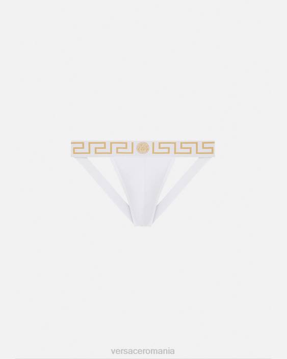 aur alb jockstrap frontiera greca Versace bărbați lenjerie intimă și îmbrăcăminte de plajă 40L61776